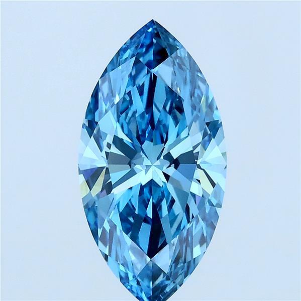 2.08 Carat Marquise Lab Grown Diamond, Fancy Vivid Blue Color, VVS2 Clarity