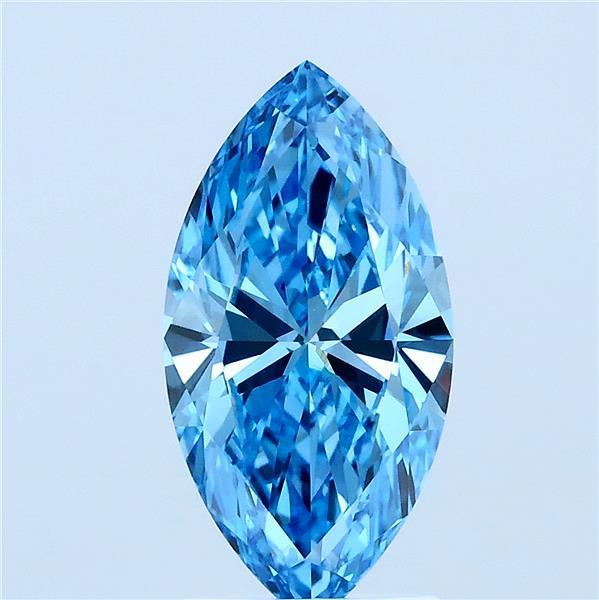 2.00 Carat Marquise Lab Grown Diamond, Fancy Vivid Blue Color, VVS2 Clarity