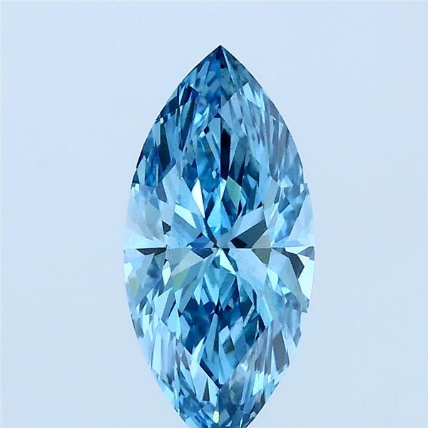 1.00 Carat Marquise Lab Grown Diamond, Fancy Vivid Blue Color, VS2 Clarity