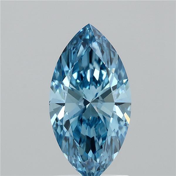 1.51 Carat Marquise Lab Grown Diamond, Fancy Vivid Blue Color, VVS2 Clarity