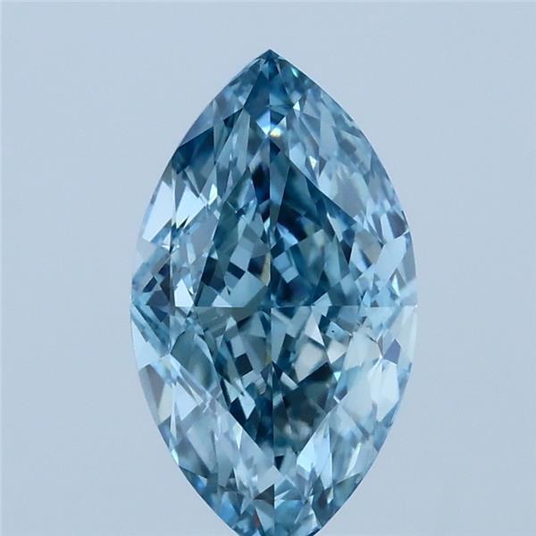 1.70 Carat Marquise Lab Grown Diamond, Fancy Vivid Blue Color, VS1 Clarity