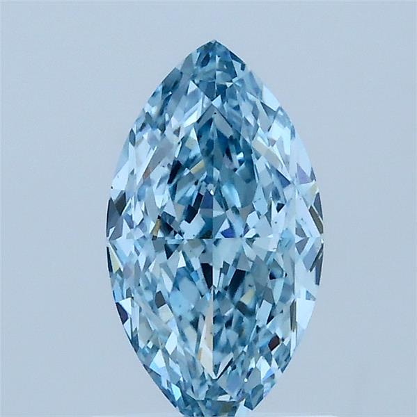 1.10 Carat Marquise Lab Grown Diamond, Fancy Vivid Blue Color, VS1 Clarity