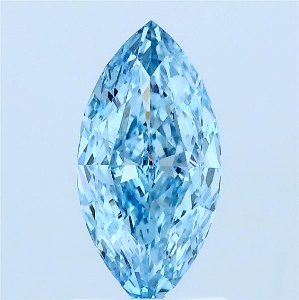 1.02 Carat Marquise Lab Grown Diamond, Fancy Vivid Blue Color, VVS2 Clarity