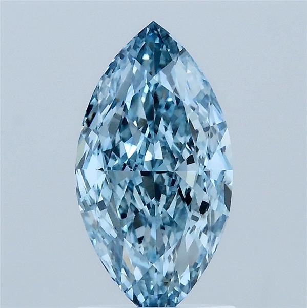 1.54 Carat Marquise Lab Grown Diamond, Fancy Vivid Blue Color, VVS2 Clarity
