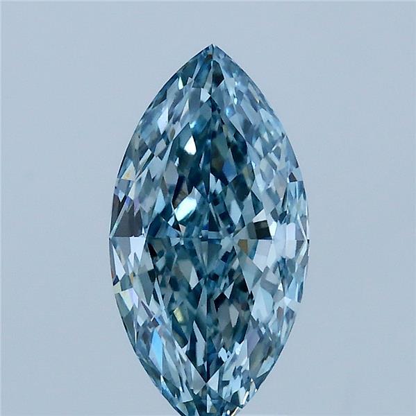1.56 Carat Marquise Lab Grown Diamond, Fancy Vivid Blue Color, VS1 Clarity
