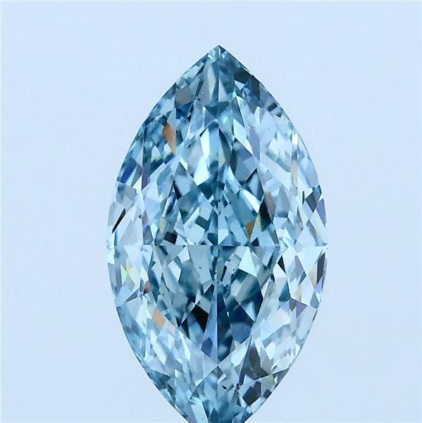 2.02 Carat Marquise Lab Grown Diamond, Fancy Vivid Blue Color, VS2 Clarity