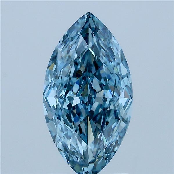 2.02 Carat Marquise Lab Grown Diamond, Fancy Vivid Blue Color, VS1 Clarity