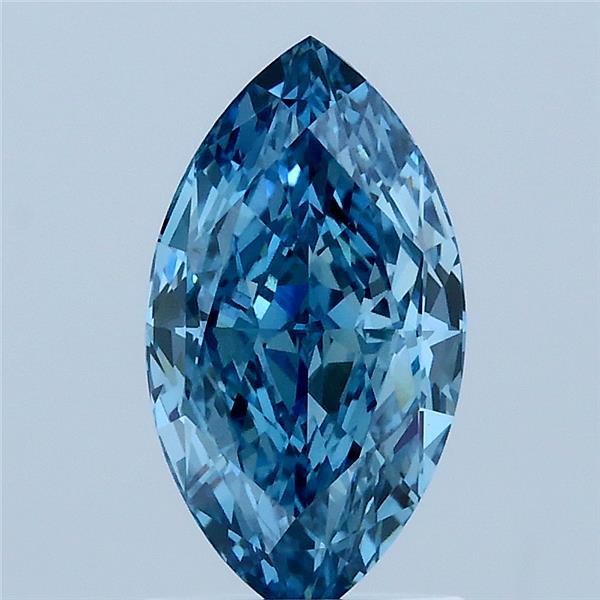1.56 Carat Marquise Lab Grown Diamond, Fancy Vivid Blue Color, VS1 Clarity