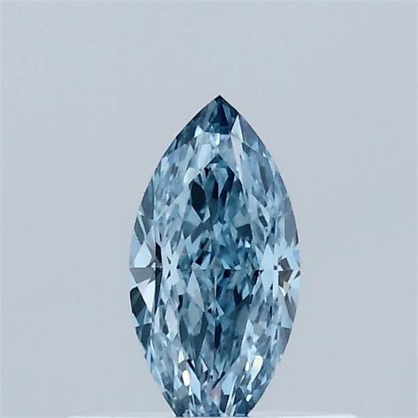 0.38 Carat Marquise Lab Grown Diamond, Fancy Vivid Blue Color, VS1 Clarity