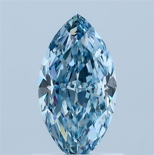 1.02 Carat Marquise Lab Grown Diamond, Fancy Vivid Blue Color, VVS2 Clarity