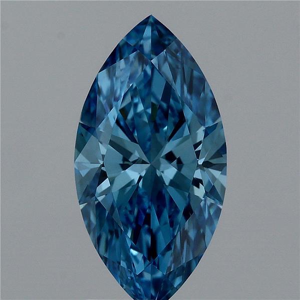 2.15 Carat Marquise Lab Grown Diamond, Fancy Vivid Blue Color, VVS2 Clarity