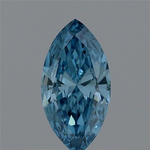 0.35 Carat Marquise Lab Grown Diamond, Fancy Vivid Blue Color, VVS2 Clarity