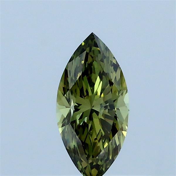 0.35 Carat Marquise Lab Grown Diamond, Fancy Vivid Green Color, VVS2 Clarity