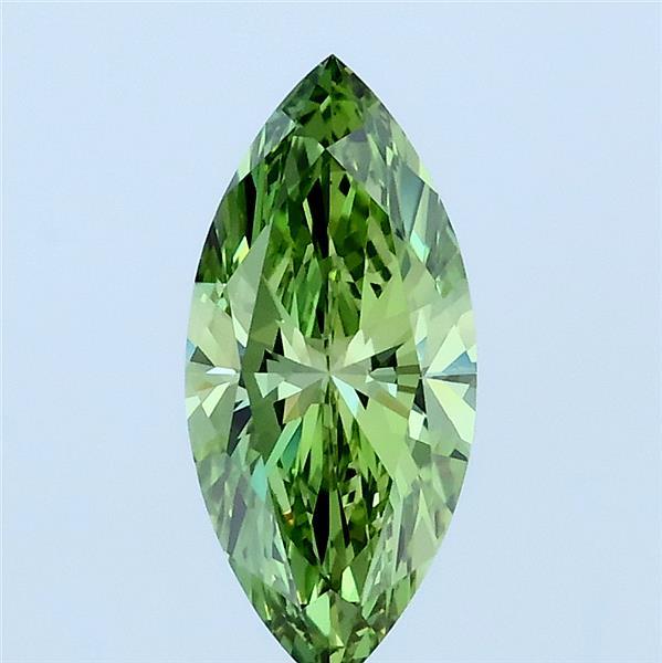 1.00 Carat Marquise Lab Grown Diamond, Fancy Vivid Green Color, VVS2 Clarity
