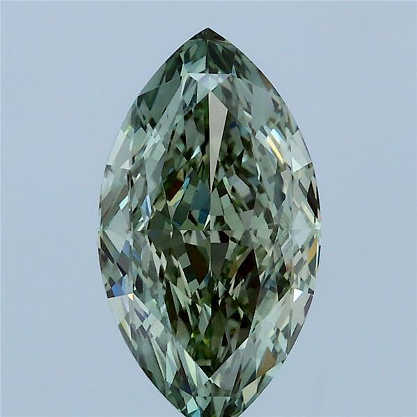 2.09 Carat Marquise Lab Grown Diamond, Fancy Vivid Green Color, VS1 Clarity