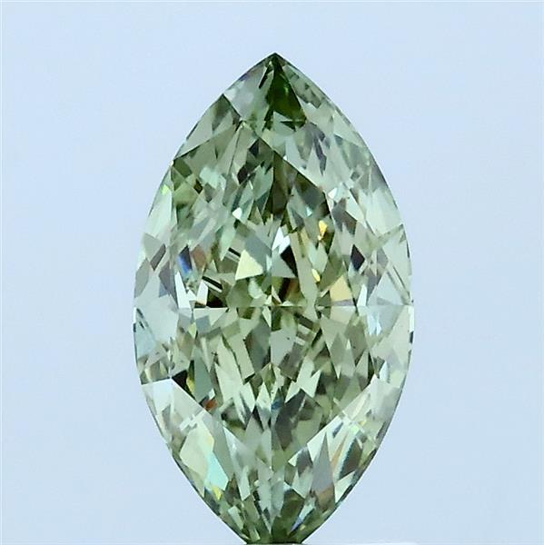 1.15 Carat Marquise Lab Grown Diamond, Fancy Intense Green Color, VS1 Clarity