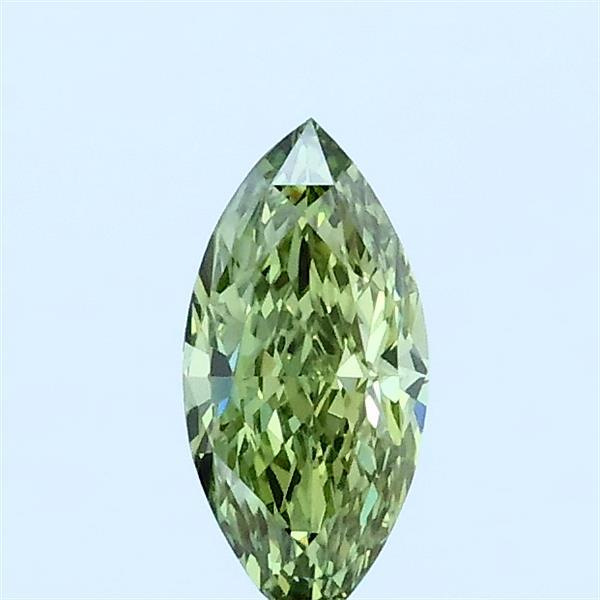 0.37 Carat Marquise Lab Grown Diamond, Fancy Vivid Green Color, VS2 Clarity