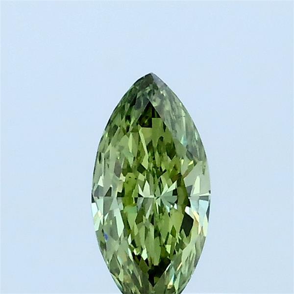 0.36 Carat Marquise Lab Grown Diamond, Fancy Vivid Green Color, VS2 Clarity