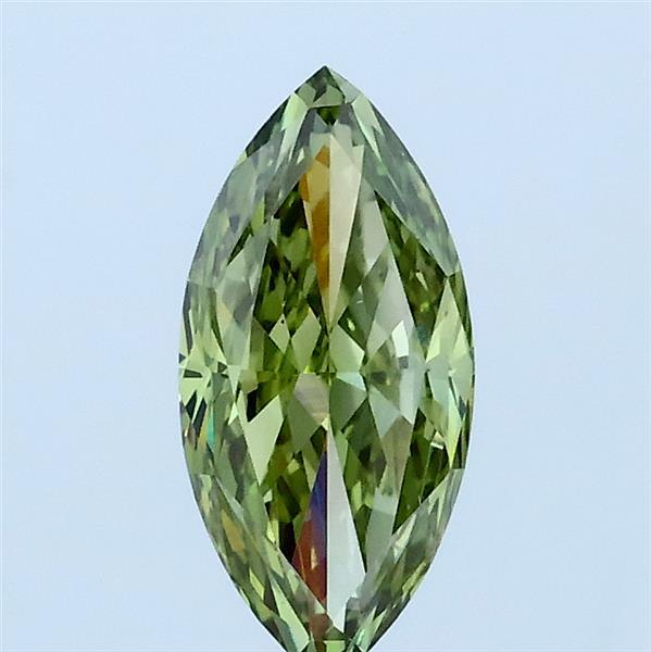 0.81 Carat Marquise Lab Grown Diamond, Fancy Vivid Green Color, VS1 Clarity