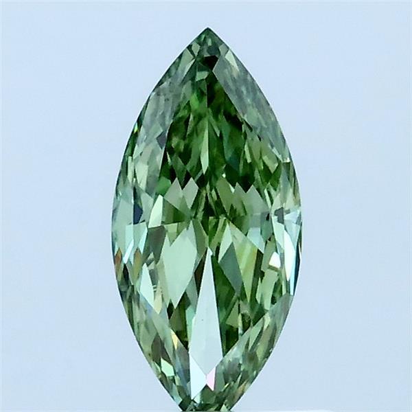 0.60 Carat Marquise Lab Grown Diamond, Fancy Vivid Green Color, VS1 Clarity