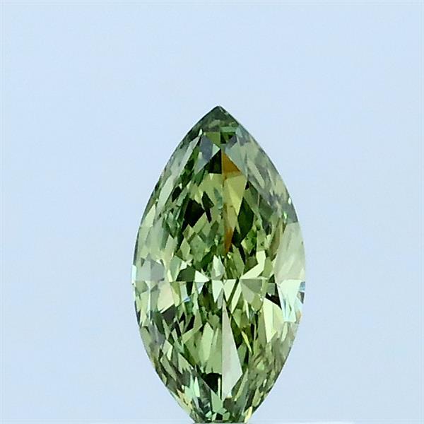 0.30 Carat Marquise Lab Grown Diamond, Fancy Vivid Green Color, VS1 Clarity