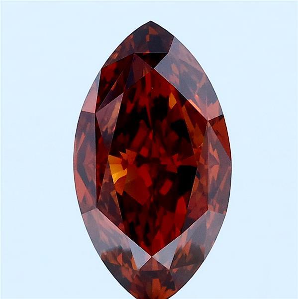 2.02 Carat Marquise Lab Grown Diamond, Fancy Deep Brownish Orange Color, VVS2 Clarity