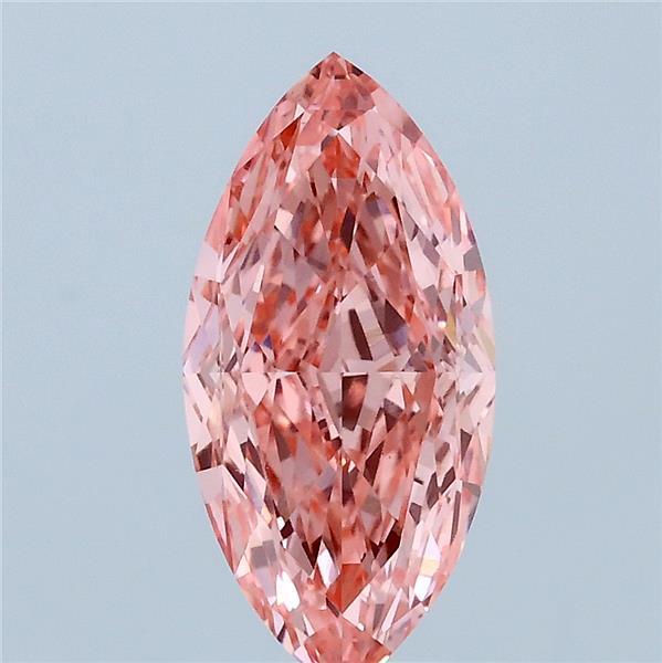 1.74 Carat Marquise Lab Grown Diamond, Fancy Vivid Pink Color, VS1 Clarity