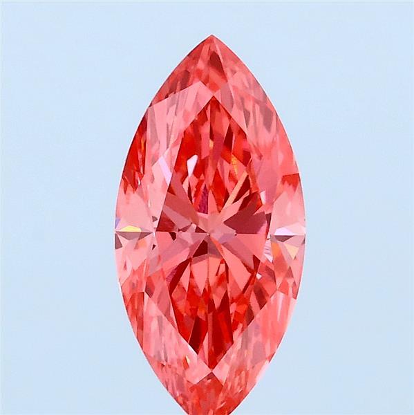 1.35 Carat Marquise Lab Grown Diamond, Fancy Vivid Pink Color, VVS2 Clarity