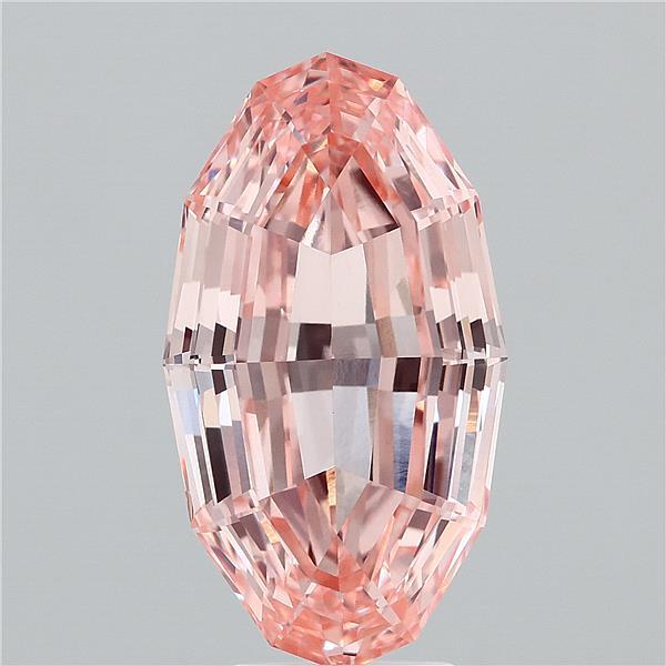 6.28 Carat Marquise Lab Grown Diamond, Fancy Intense Pink Color, VVS2 Clarity