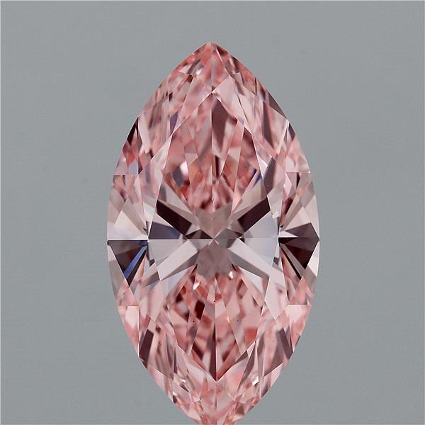 7.28 Carat Marquise Lab Grown Diamond, Fancy Vivid Pink Color, VS1 Clarity