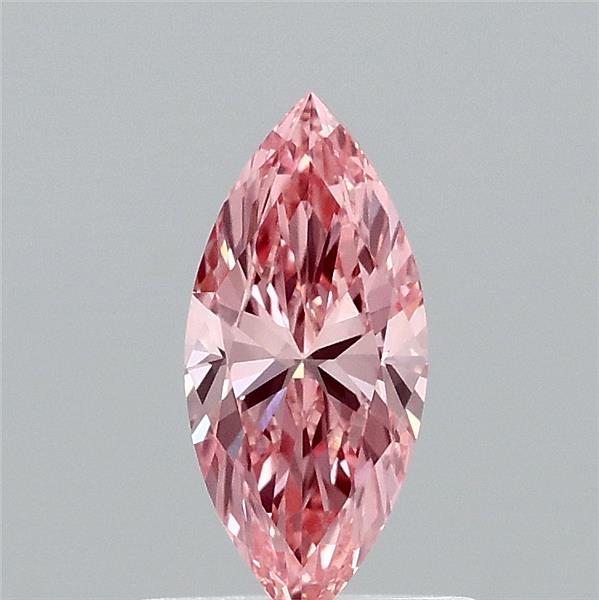 0.56 Carat Marquise Lab Grown Diamond, Fancy Vivid Pink Color, VVS2 Clarity
