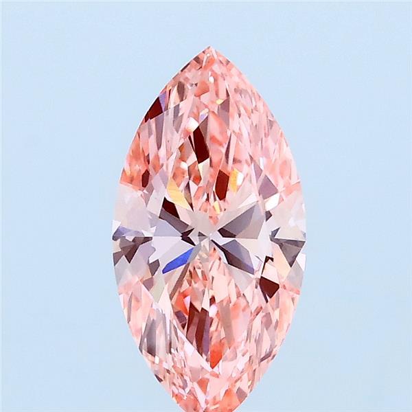 1.01 Carat Marquise Lab Grown Diamond, Fancy Vivid Pink Color, VS1 Clarity