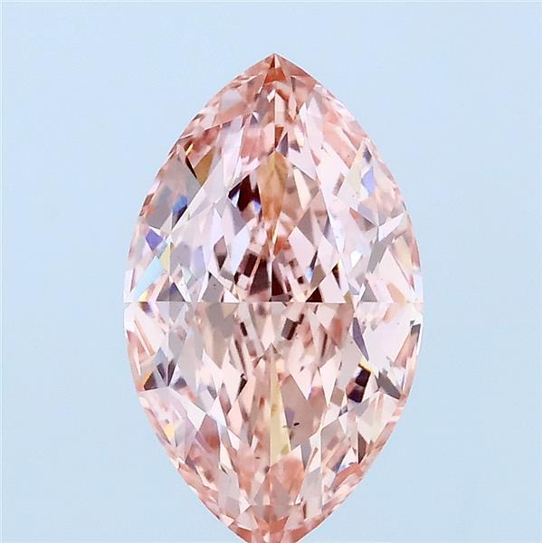 2.03 Carat Marquise Lab Grown Diamond, Fancy Vivid Pink Color, VS2 Clarity