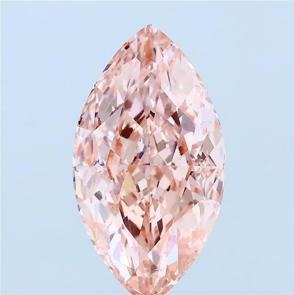 2.14 Carat Marquise Lab Grown Diamond, Fancy Vivid Pink Color, VS1 Clarity