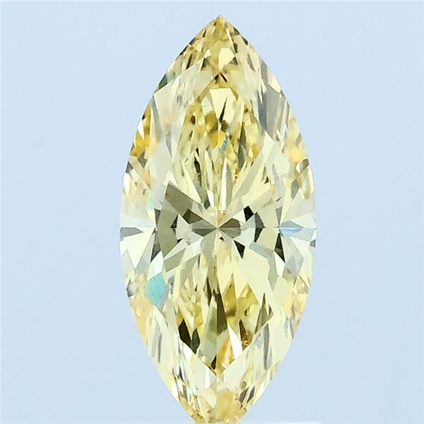 1.00 Carat Marquise Lab Grown Diamond, Fancy Intense Yellow Color, VVS2 Clarity
