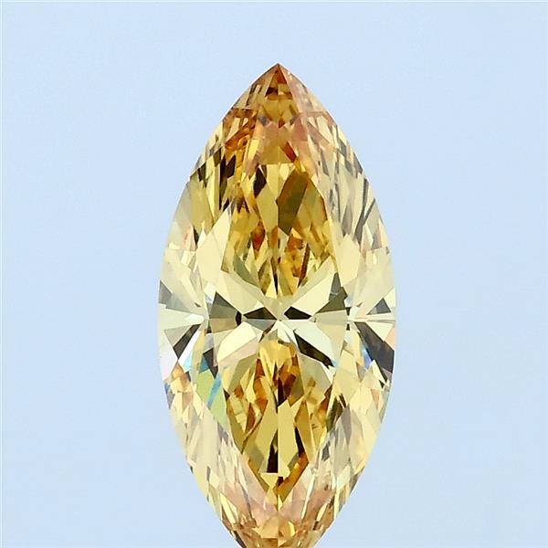 1.00 Carat Marquise Lab Grown Diamond, Fancy Intense Yellow Color, VS1 Clarity