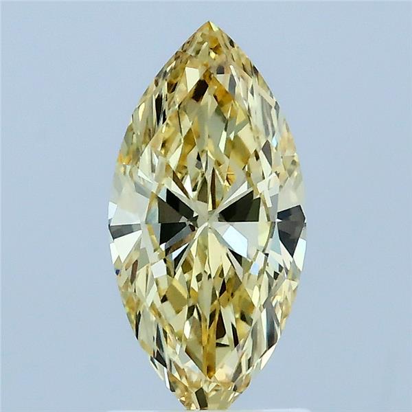 1.00 Carat Marquise Lab Grown Diamond, Fancy Intense Yellow Color, VVS2 Clarity