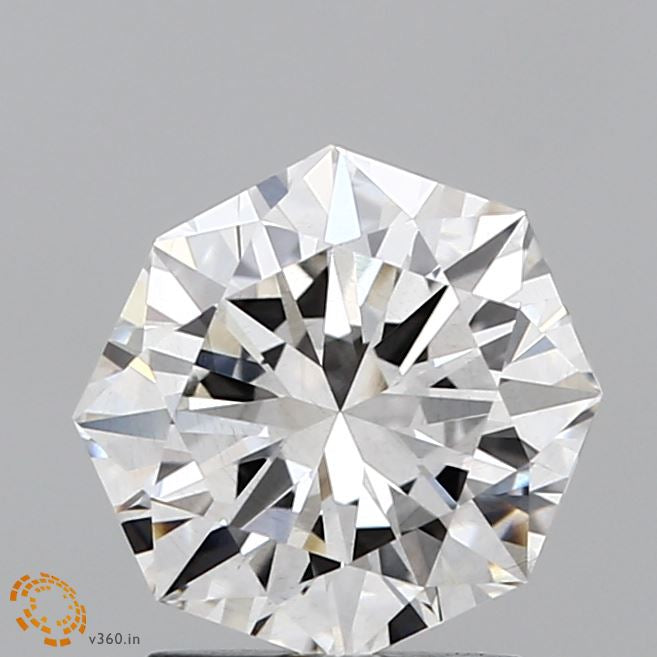 2.00 Carat Octagon Lab Grown Diamond, Excellent Polish, H Color, VS2 Clarity