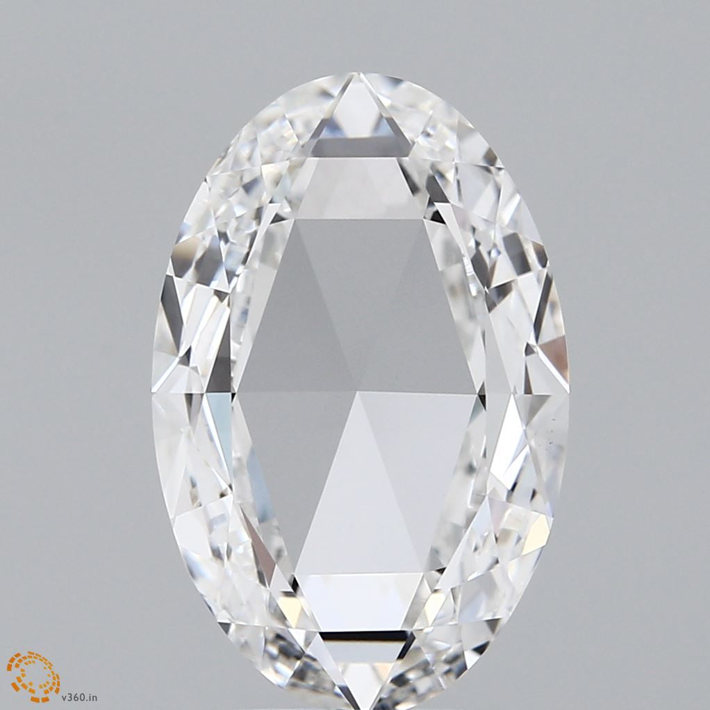 3.53 Carat Oval Rose Lab Grown Diamond, Excellent Polish, E Color, VVS2 Clarity