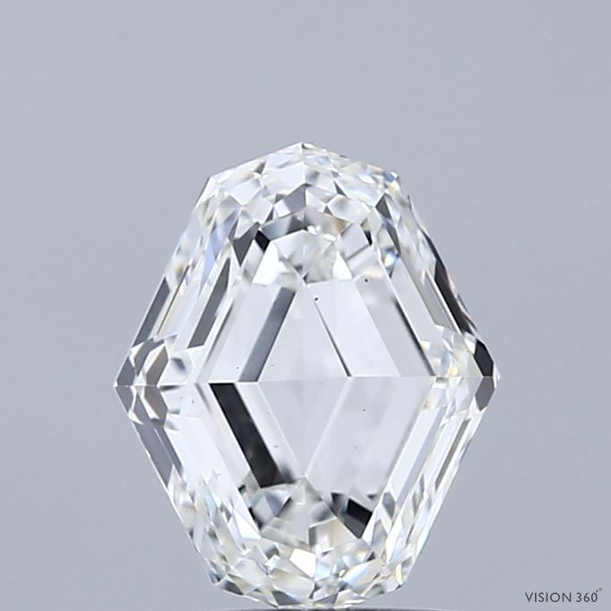 1.64 Carat Octagonal Step Cut Lab Grown Diamond, Excellent Polish, G Color, VS1 Clarity
