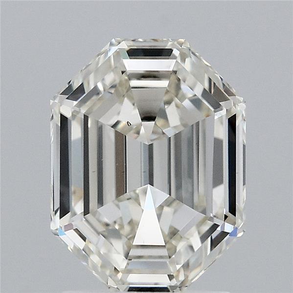 1.98 Carat Octagonal Step Cut Lab Grown Diamond, Excellent Polish, J Color, VS2 Clarity
