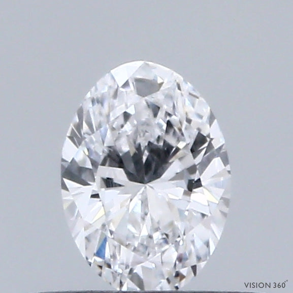 0.34 Carat Oval Lab Grown Diamond, Very Good Polish, D Color, VVS2 Clarity