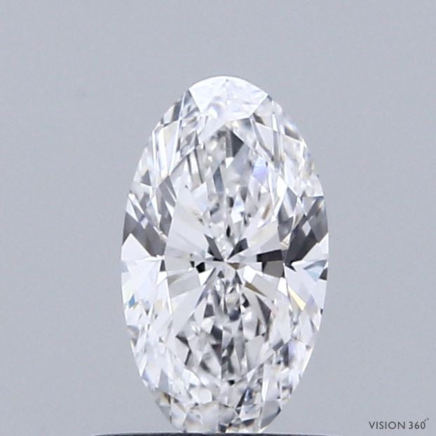 0.69 Carat Oval Lab Grown Diamond, Very Good Polish, D Color, VVS2 Clarity