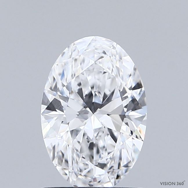 0.99 Carat Oval Lab Grown Diamond, Very Good Polish, D Color, VVS2 Clarity