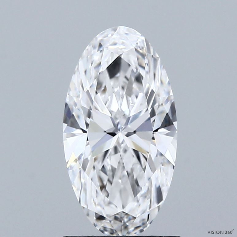 1.50 Carat Oval Lab Grown Diamond, Excellent Polish, D Color, VVS1 Clarity