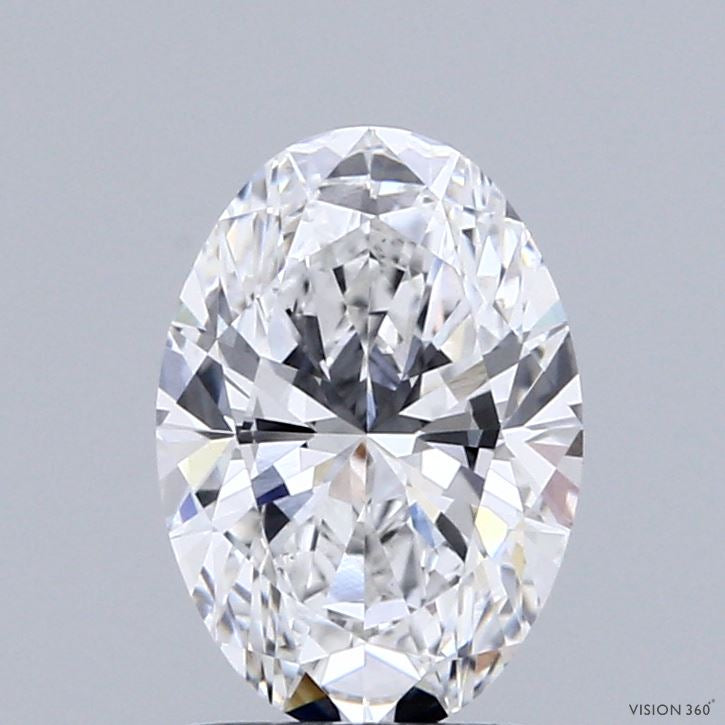 1.55 Carat Oval Lab Grown Diamond, Excellent Polish, D Color, VS1 Clarity