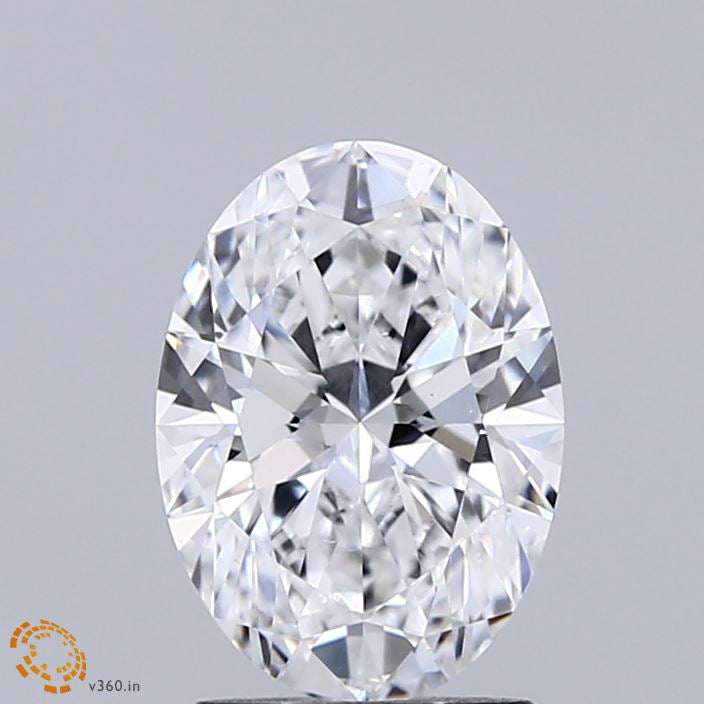1.65 Carat Oval Lab Grown Diamond, Excellent Polish, D Color, VS1 Clarity