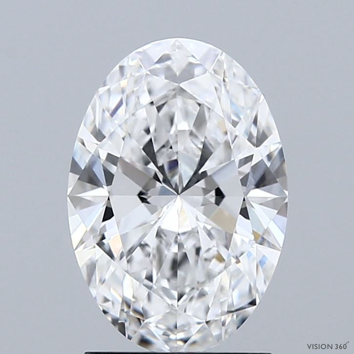 1.89 Carat Oval Lab Grown Diamond, Excellent Polish, D Color, VVS2 Clarity