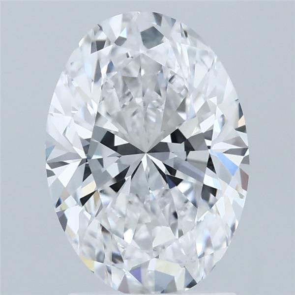 2.05 Carat Oval Lab Grown Diamond, Excellent Polish, D Color, VVS1 Clarity