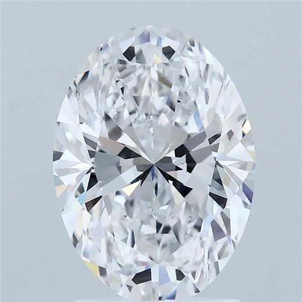 2.06 Carat Oval Lab Grown Diamond, Excellent Polish, D Color, VVS2 Clarity